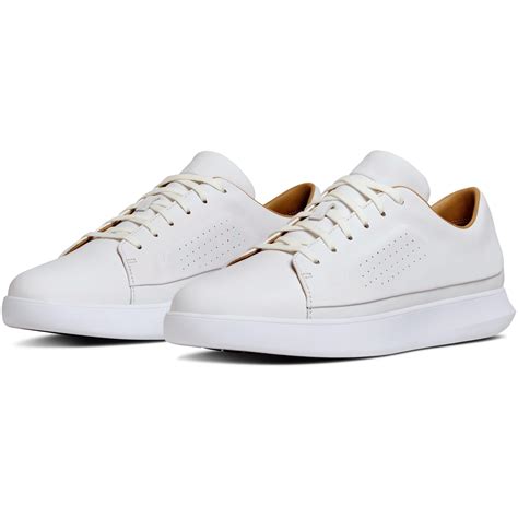 white leather athletic shoes